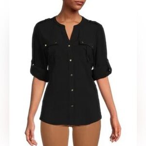 PREMISE STUDIO Black Long Sleeve Button Down NWT | Size Smalll